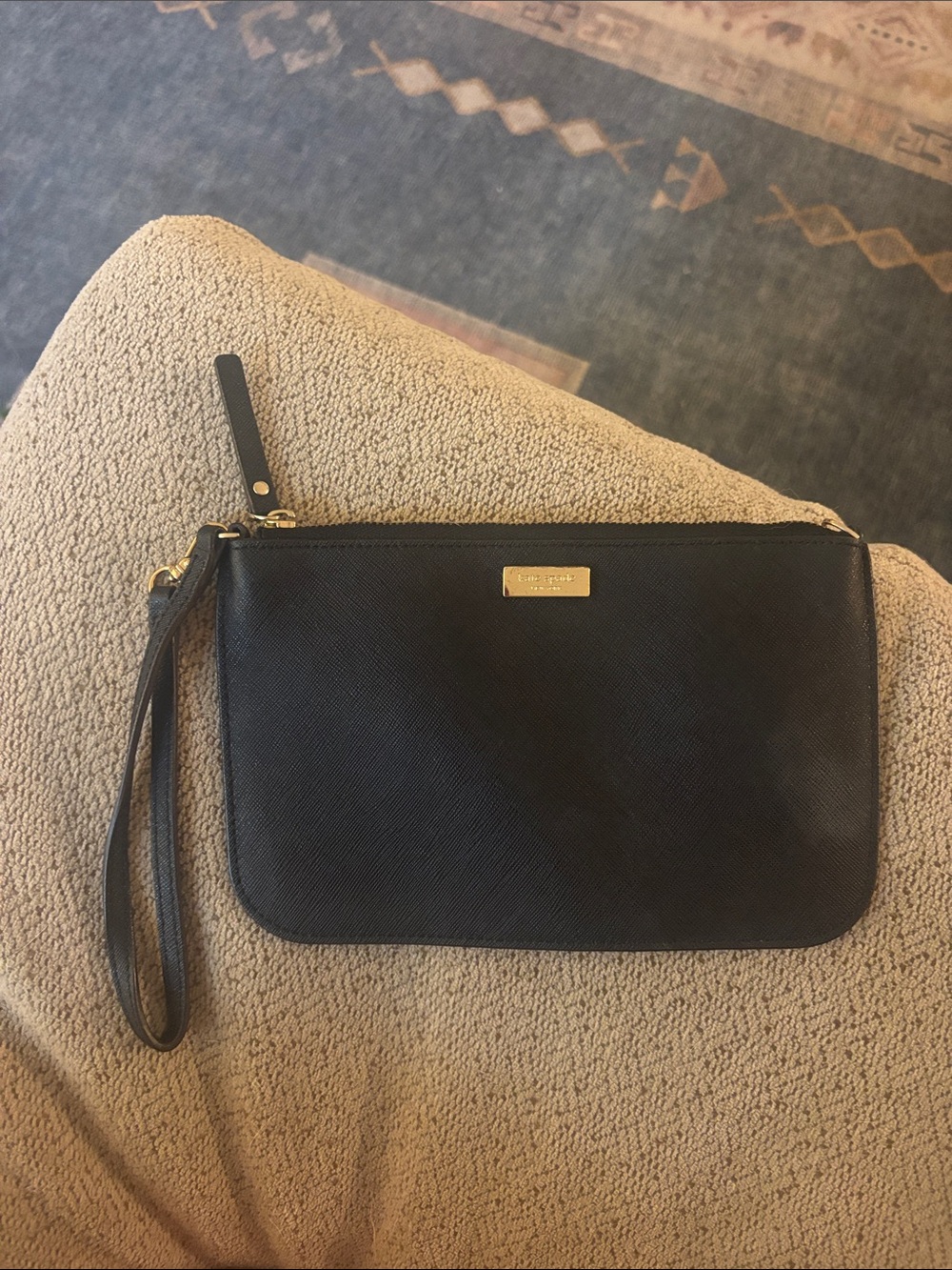 Kate Spade Black Leather Wristlet
